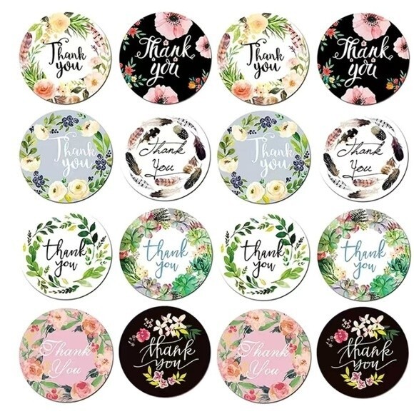 Thank You Stickers Roll of 500 - Picture 2 of 3